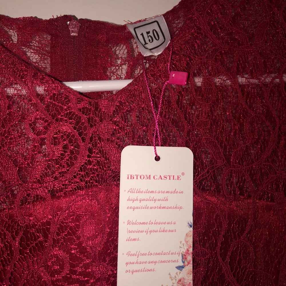 Burgundy flower girl dress